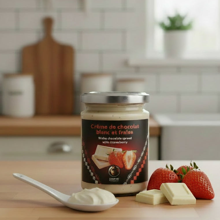 Crème chocolat blanc et fraise